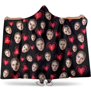 Generic Coperta personalizzata con foto coperta indossabile vestaglia pile donna Personalizzato Design il tuo con Foto del viso ponderata oversize Flanella plaid per uomo weighted blanket idea regalo donne