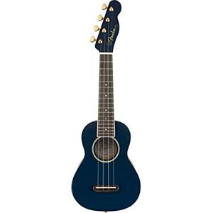 Fender Grace VanderWaal Ukulele Soprano Moonlight - Blu Navy con Meccaniche Oro, Facile da Suonare