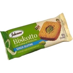 Falcone Biscotto Crema Pistacchio Senza Glutine gr.60x12 Biskotto Gluten Free