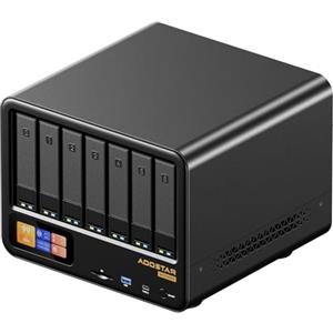 AOOSTAR WTR MAX 11 Bay Desktop NAS Mini PC, NAS Server Ryzen 7 PRO 8845HS Senza RAM Senza SSD, 6*2.5/3.5 SATA HDD, 4*M.2 NVMe PCIe 3.0, 2*10GbE, 2*2.5GbE, Triplo 4K Display, Network Attached Storage
