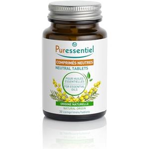 Puressentiel, Compresse Neutre, Integratore Alimentare, Supporto per la somministrazione orale di oli essenziali, Senza zuccheri e senza glutine, Vegan e Cruelty Free, 30 compresse