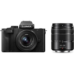 Panasonic Lumix DC-G100DWEGK Fotocamera Mirrorless Micro Quattro Terzi con Obiettivi Lumix G Vario 12-32mm F3.5-5.6 e 35-100mm F4-5.6, 20,3MP, Video 4K 30p e FHD 60, Monitor Free-Angle,Ricarica USB-C