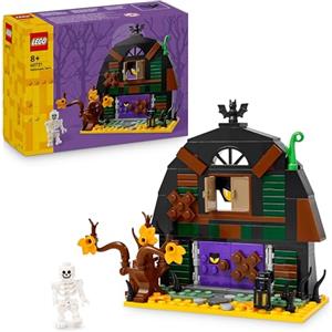 LEGO Granaio di Halloween - Giocattolo da Esposizione con una Minifigure di Scheletro e Accessori Spaventosi tra cui un Pipistrello e Lampade - Regalo Creativo per Bambini e Bambine da 8 Anni - 40721