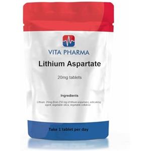 VITA PHARMA Aspartato di litio 20mg 60 compresse supporta l'umore, il benessere emotivo, la memoria