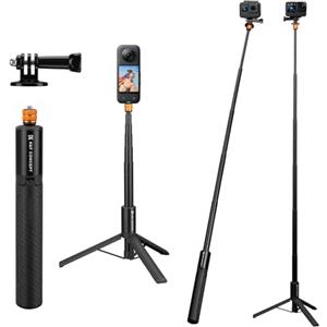 K&F CONCEPT MS21 Bastone Selfie Stick Invisibile Treppiede 120cm per Insta 360, con Adattatore GoPro, compatibile con Insta 360 Ace/Pro/X5/X4/X3, GoPro Hero 13-5, DJI Osmo Action, AKASO 5/4/3