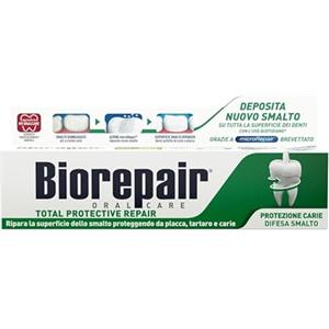 Biorepair, Dentifricio Total Protective Repair, Ripara lo Smalto, Protegge da Placca, Tartaro e Carie, Con Microrepair, Senza Fluoro e Parabeni, 60ml (Confezione da 3)