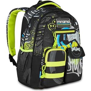 Mitama Zaino New Plus URBANSMILE, Nero, Zaino Scuola Elementare, 30 L, Super Capiente, Ergonomico, Robusto, per Bambino