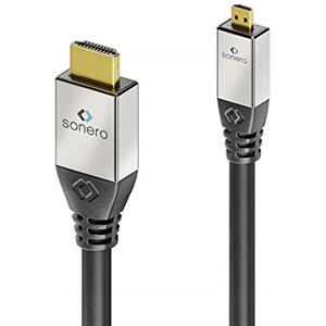 sonero® Premium Cavo micro HDMI ad alta velocità con Ethernet, 1,00 m, UltraHD / 4K / 60Hz, 18 Gbps, nero