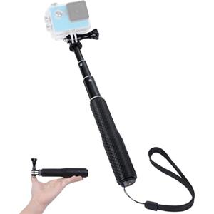 VINATO 19-49 cm Bastone Selfie per GoPro, Selfie Stick Monopiede Fotografico Allungabile, Asta Telescopica per Action Cam, per GoPro Hero 12/11/10/9/8/7/6 AKASO DJI OSMO 3 Insta360 X3 Action Cameras