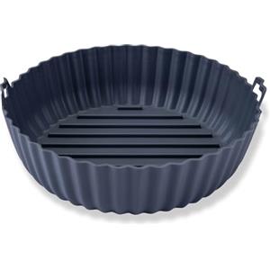 Fackelmann Stampo per Friggitrice ad Aria Rotondo in Silicone 19 cm, Teglia Contenitore Riutilizzabile Antiaderente |Fino a 230°C, con Manici per Forno a Microonde, Friggitrice ad Aria e Lavastoviglie