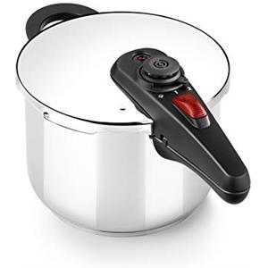 BRA Allure Pentola a pressione rapida, 9 litri, acciaio inox 18/10, adatta a ogni tipo di cucina, compresa a induzione