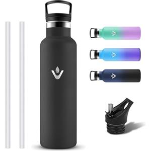 Grsta Borraccia Termica, Borraccia 1 litro a Prova di Perdite, Riutilizzabile Bottiglia Termica, Borracce Termiche con Cannuccia, Borracce Acciaio Inox Senza BPA per Ciclismo, Sport, Viaggio