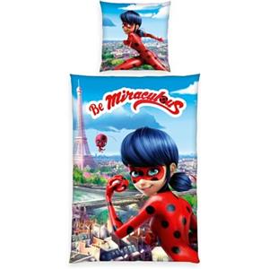 Herding Biancheria da Letto Miraculous, Federa Circa 80 x 80 cm, Copripiumino Circa 135 x 200 cm, Con Pratica Chiusura a Bottoni, 100% Cotone