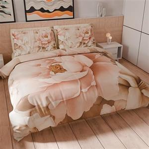 PETTI Artigiani Italiani - Set Copripiumino Matrimoniale 250x200 cm (2 Federe 50x80 cm Incluse), Parure Copripiumino Morbida Microfibra con Stampa Digitale Floreale 25 26 - Made in Italy