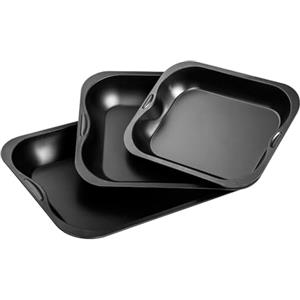 Zenker Set di 3 pentole Rostiere, Acciaio al Carbonio, Nero