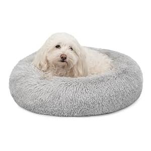 lionto Letto per Cani Rotondo Cuscino Gatti Letto Donut, (M) 50 cm Ø Grigio Chiaro
