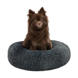 lionto Letto per Cani Rotondo Cuscino Gatti Letto Donut, (S) 40 cm Ø Grigio Scuro