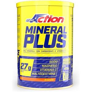ProAction Mineral Plus Isotonico Arancia 450g - Integratore Energetico per Sportivi, Senza Glutine e Lattosio