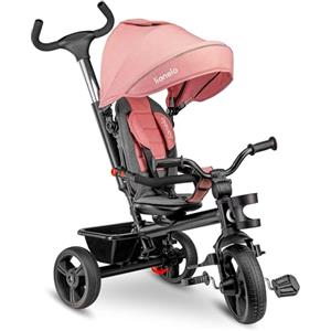Lionelo Haari 2 in 1 Triciclo bici e passeggino fino a 25kg, Pieghevole, Fronte mamma e fronte strada, Regorabile compatto con Borsa e portabibite, Cinture a 3punti Triciclo per bambini da 1 a 5 anni