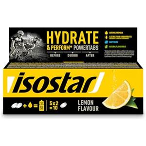 Isostad Powertabs Gusto Limone, Preparato per Bevanda Isotonica in Compresse Effervescenti, con Elettroliti e Carboidrati per Idratazione e Resistenza, 10 Tabs x 12 g