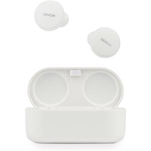 DENON PerL Pro True Wireless Earbuds, profilo audio personalizzato, auricolari con cancellazione del rumore, resistenti all'acqua, con microfoni integrati e lunga durata della batteria, bianco