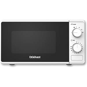 Digiquest Forno a microonde 20 Litri - 700W EASY WAVE - Bianco con controllo manuale, piatto girevole, luce interna e segnale di fine cottura. Funzione di scongelamento e timer