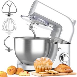 Vpcok Direct Impastatrice Mixer a 6 Velocità Con Ciotola in Acciaio, Frusta e Bacchette - Per Pane