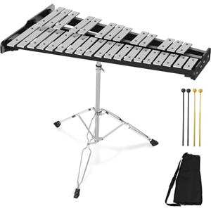 Habisder 32 Note Glockenspiel Xilofoni Percussion Kit con supporto regolabile in altezza, bacchette e borsa per il trasporto
