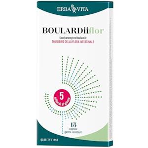 ERBA VITA Boulardii Flor integratore alimentare utile a favorire l'equilibrio della flora intestinale - 15 capsule
