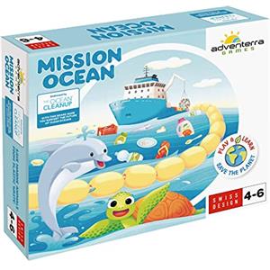 ADVENTERRA Mission Ocean - Gioco da Tavolo Bambini - Preserviamo l'Oceano - Adventerra Games - Gioco Educativo Bambini 4-6+ anni - Insegnare l'Ecologia ai Bambini - Gioco Ecologico