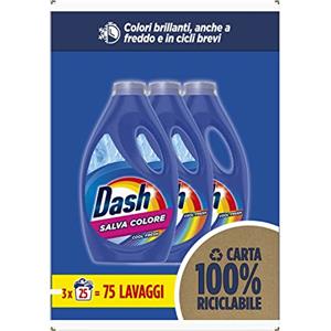 Dash Detersivo Liquido Lavatrice, 75 Lavaggi, Salva Colore, Mantiene Vivaci I Colori, Efficace A Freddo E In Cicli Brevi