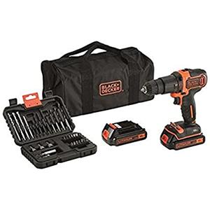 BLACK+DECKER Black&Decker BDCHD18S32 - Trapano a percussione elettrico senza fili, 18 volt/1,5 Amp Mandrino autoserrante