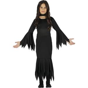 FIESTAS GUIRCA Costume da Morticia Nero per Bambina M-(7/9 Anni)