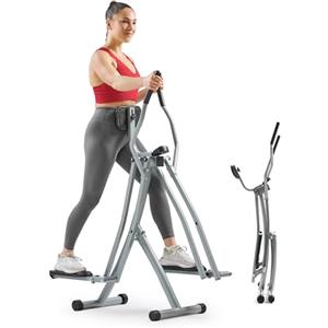 Sunny Health & Fitness ellittica da casa, Cross trainer a basso impatto per la casa, monitor LCD, compatto e pieghevole - SF-E902