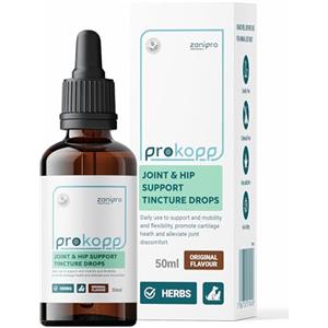 Zanipro Gocce per articolazioni e anche per cani e gatti - Glucosamina 100% naturale | Sollievo immediato dal dolore, integratore erboristico per l'artrite con effetto antinfiammatorio | 50ml