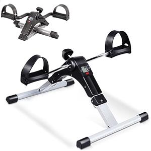 KOMFOTTEU Pedaliera Pieghevole con Display Digitale, Cyclette per Gambe e Braccia in Ferro, Macchina per Esercizi a Pedale, Cyclette Mini Bike Fitness con Resistenza Regolabile per Riabilitazione