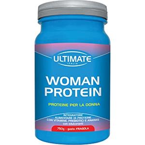 Ultimate Italia - Woman Protein proteine specifiche per donne - 750g - fragola- proteine di soia e albume d'uovo