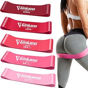 FOLAI Haquno - Fasce Elastiche per Fitness, Elastiche di Resistenza, con Guida di Esercizi, 5 Bande Elastiche da Fitness, in Lattice Naturale, per Allenamento di Forza, Pilates, Bodybuilding, Yoga