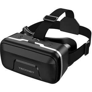 TECKNET Occhiali VR per telefoni cellulari, occhiali da realtà virtuale 3D con HD 110° FOV, anti-luce blu e marce regolabili, comodi occhiali VR per iPhone, Samsung e smartphone Android 4.7-7.2