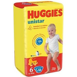 HUGGIES Unistar Base 6 Pannolini 15-30Kg - 6 Confezioni da 12 Pezzi
