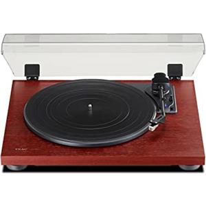 Teac TN-180BT-A3 Giradischi con uscita Bluetooth (trazione a cinghia, 33/45/78 giri/min, preamplificatore fono integrato, cabinet in MDF ad alta densità) Ciliegia/Rosso ciliegia
