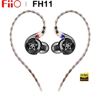 FiiO FH11 1DD + 1BA Driver ibrido Auricolare in-ear IEM Audio ad alta risoluzione con cavo staccabile da 0,78 mm Auricolari stereo HiFi cablati nascosti
