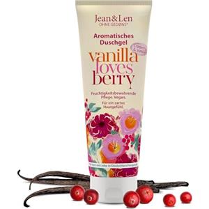 Jean & Len Gel doccia mirtilli e vaniglia, pH hautideal, doccia tonificante, con estratto di mirtillo e vaniglia, per pelle morbida, gel doccia vegano, senza parabeni e siliconi, 250 ml