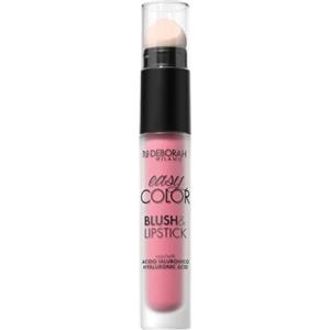 Deborah Milano - Blush & Lipstick Easy Color, 02 Cold Rose, con Acido Ialuronico e Olio di Mandorle Dolci, Colore Intenso e Long Lasting su Guance e Labbra, 30ml