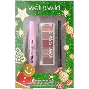 Wet n Wild Frosty Flutter Vault Set, Set Regalo Make-up Occhi con Eyeliner Nero Retrattile, Mascara Nero Volumizzante e Palette Ombretti in 5 Tonalità