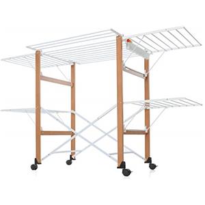 Foppapedretti Stendibiancheria pieghevole Gulliver, legno di faggio verniciato noce