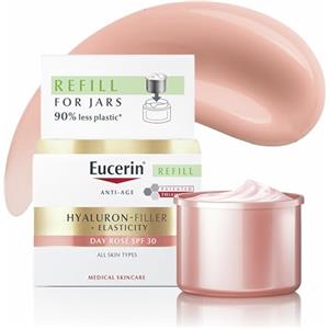 Eucerin Hyaluron-Filler + Elasticity Refill Crema Giorno Rosé SPF 30 50 ml, Crema colorata viso antimacchie e antirughe con Acido Ialuronico idratante e Thiamidol per tutti i tipi di pelle
