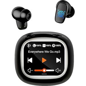 HUAJUN AI Cuffie Traduzione Simultanea, Auricolari Traduttori Vocale in Tempo Reale Bluetooth con Schermo LCD Touch a Colori, 3 in 1 Traduttore Wireless Riduzione Rumore 144 Lingue (73726)