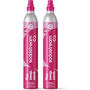 SodaStream - 2x Cilindro CO₂ Quick Connect, fino a 120L di acqua frizzante | Set di 2 cilindri CO₂ aggiuntivi con attacco rapido, uso alimentare, compatibili con Duo, Terra, Art, Enso e Gaia