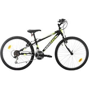 Multibrand Distribution Probike Tempo 24 Bicicletta Mountain Bike 18 marce per ragazzi e ragazze a partire da 130 cm a 155 cm (nero, verde, 279)